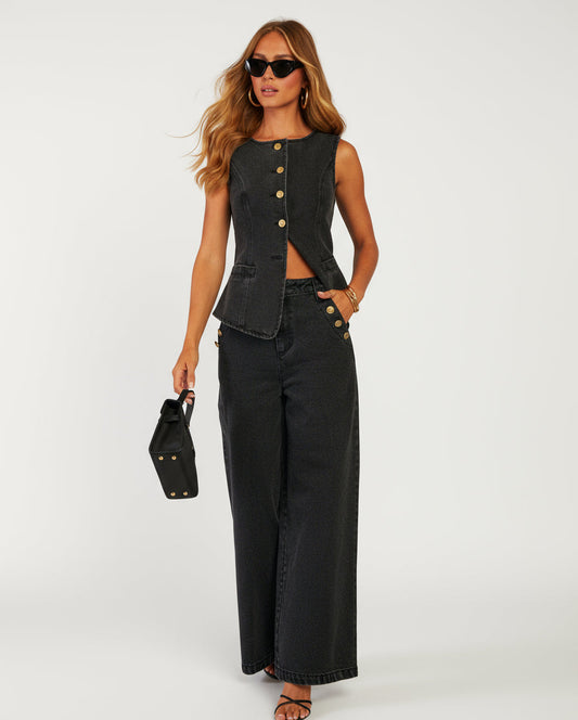 Anisse Black Denim Set