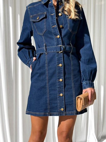 Denim Tie Waist Dress