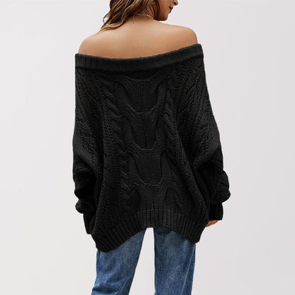 Off Shoulder Cable Knit Sweater