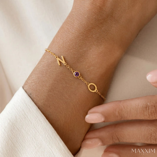 SIDEWAYS BIRTHSTONE ARMBAND