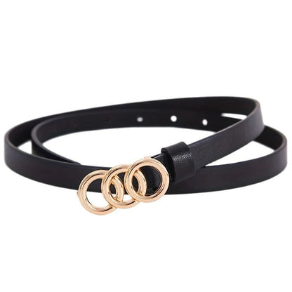 Women's Stylish Retro 3 Ring Thin Belt