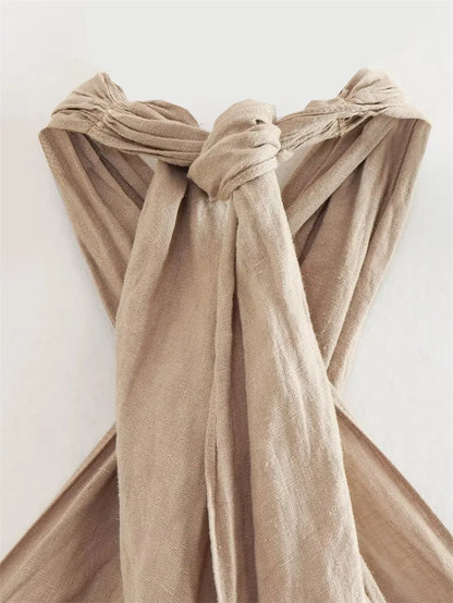 Halter Linen Vest Top