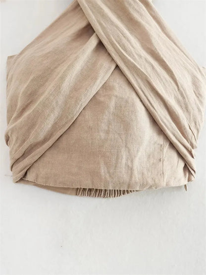 Halter Linen Vest Top