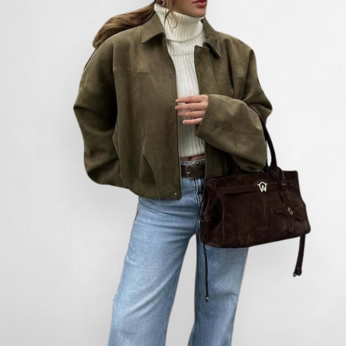 Astor Faux Suede Bomber Jacket