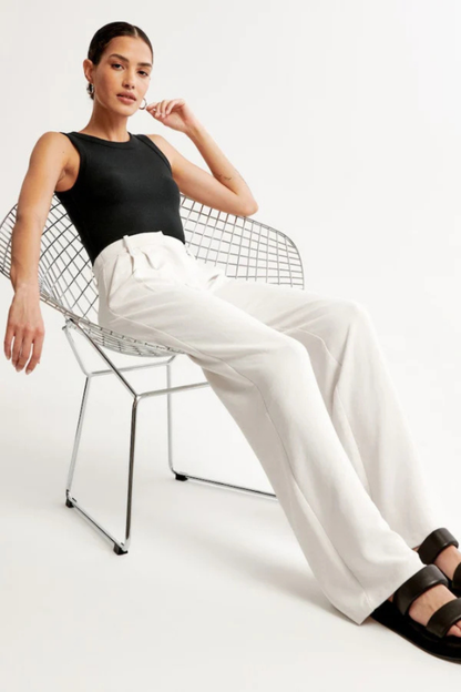 Riviera White Tailored Pants