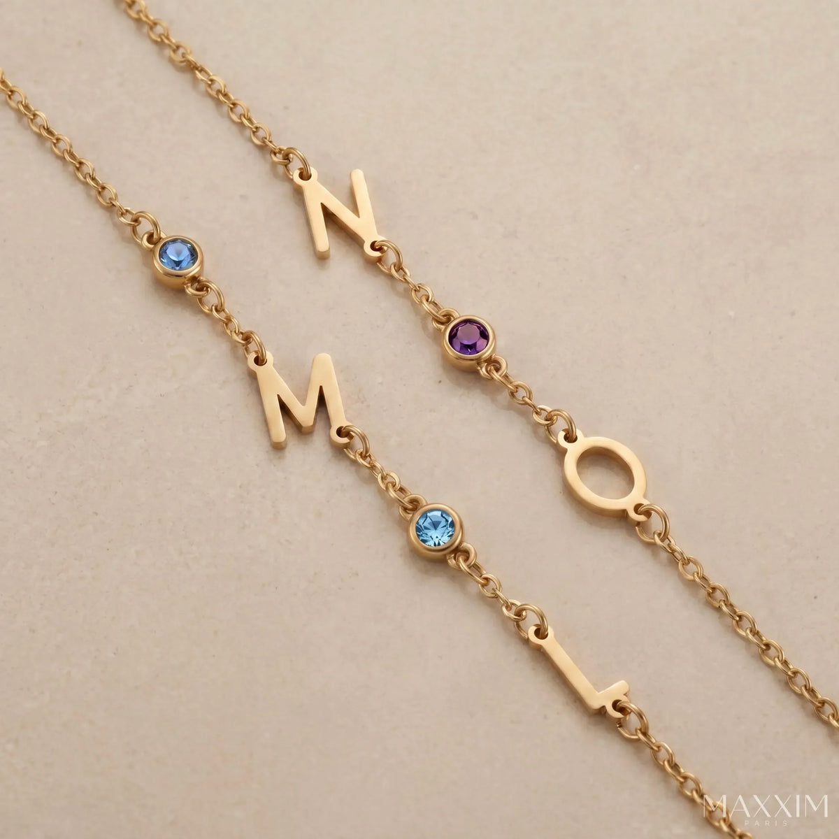 SIDEWAYS BIRTHSTONE ARMBAND