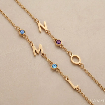 SIDEWAYS BIRTHSTONE ARMBAND