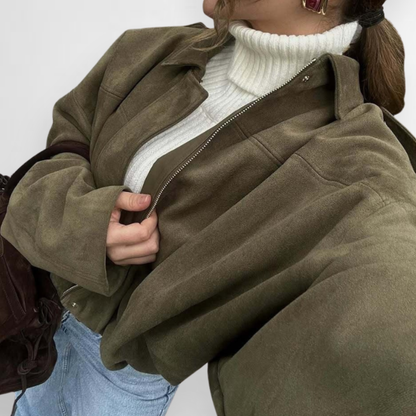 Astor Faux Suede Bomber Jacket