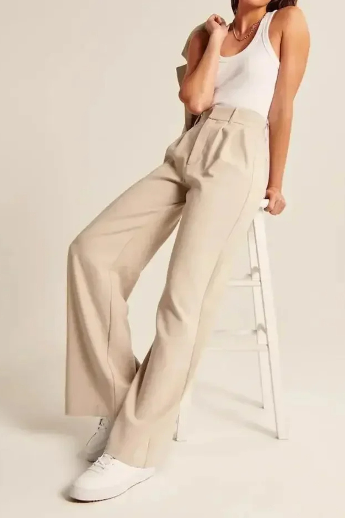 Riviera Beige Tailored Pants