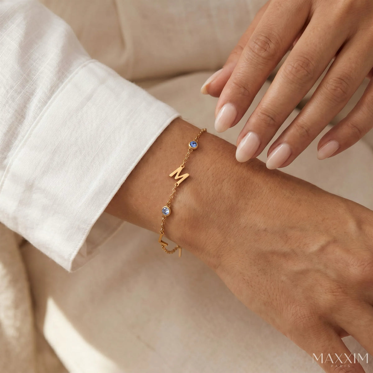 SIDEWAYS BIRTHSTONE ARMBAND