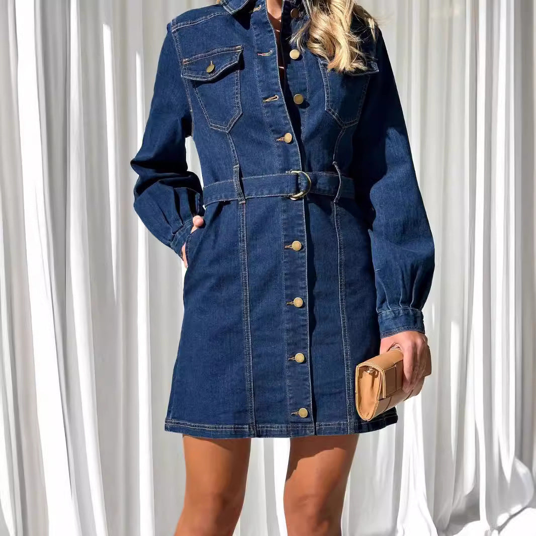 Denim Tie Waist Dress