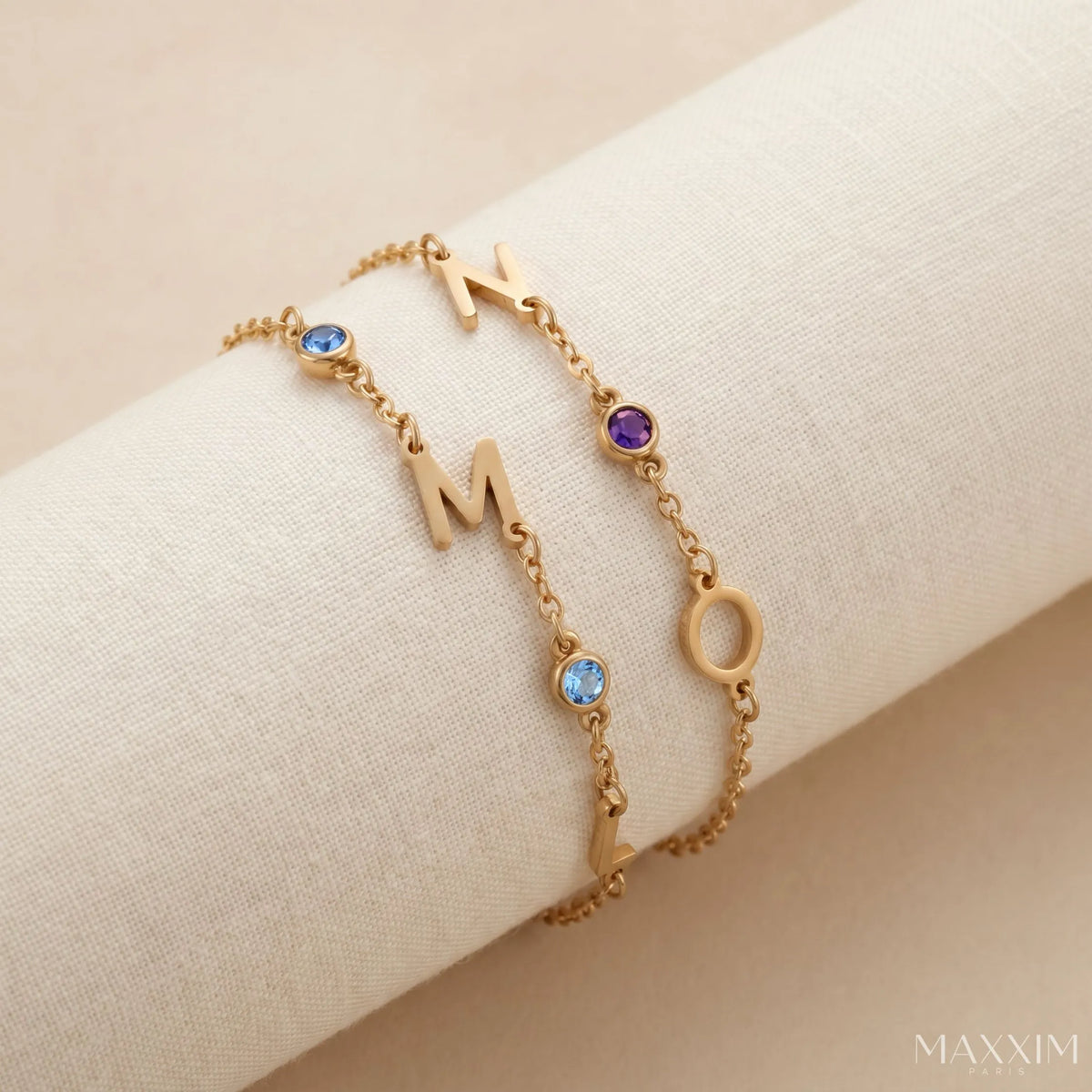 SIDEWAYS BIRTHSTONE ARMBAND