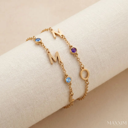 SIDEWAYS BIRTHSTONE ARMBAND