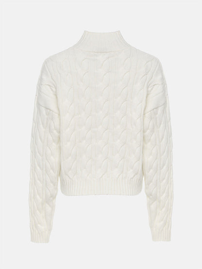 Boat Neck Cable Knit Sweater
