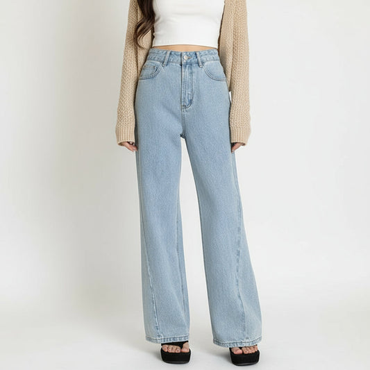 High Waist Retro Wide Leg Jeans