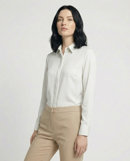 Graceful Satin Look Office Dress Shirt