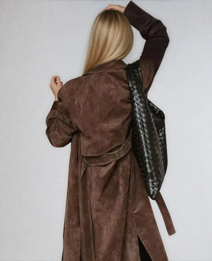 Emery Faux Suede Trench Coat