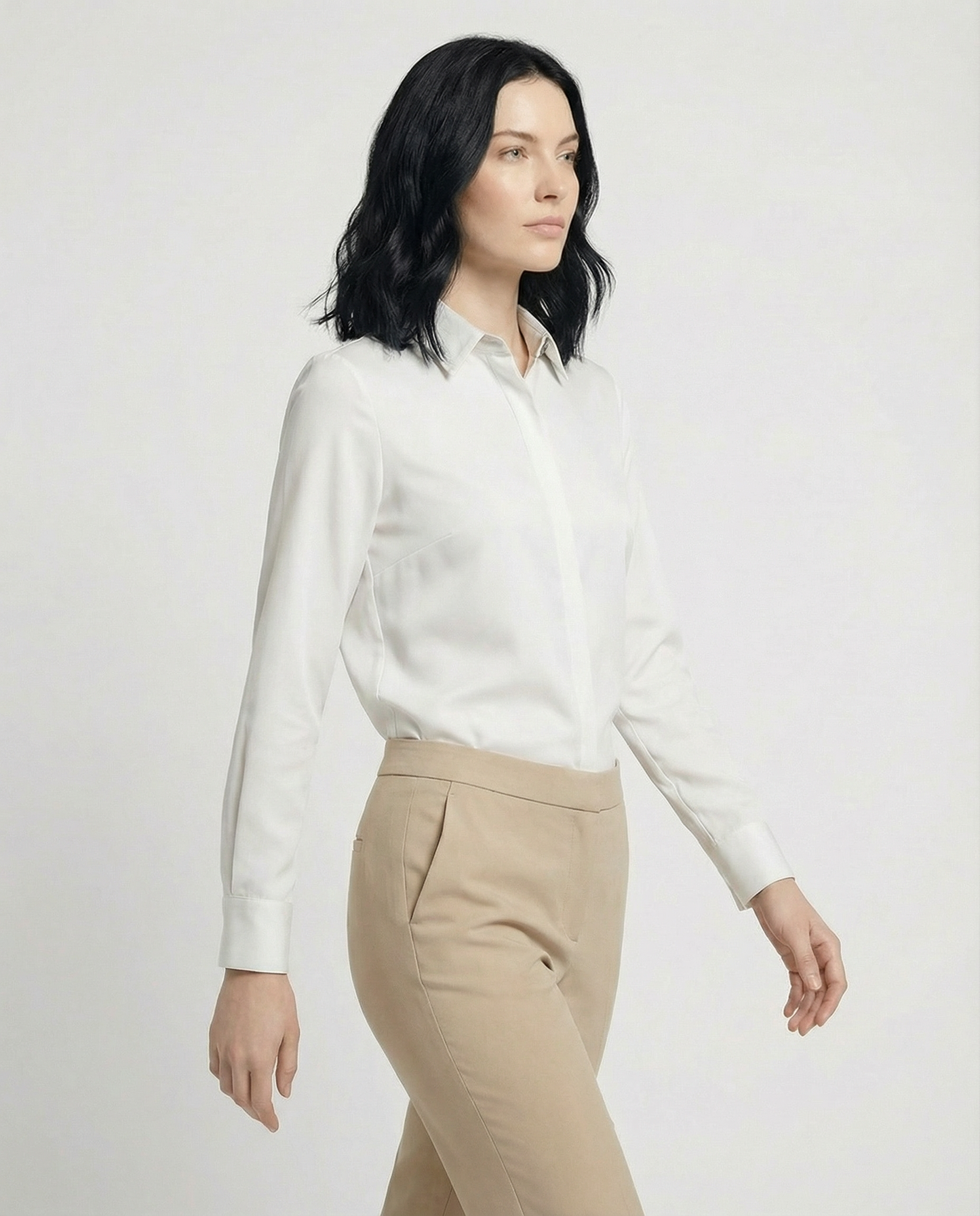 Graceful Satin Look Office Dress Shirt