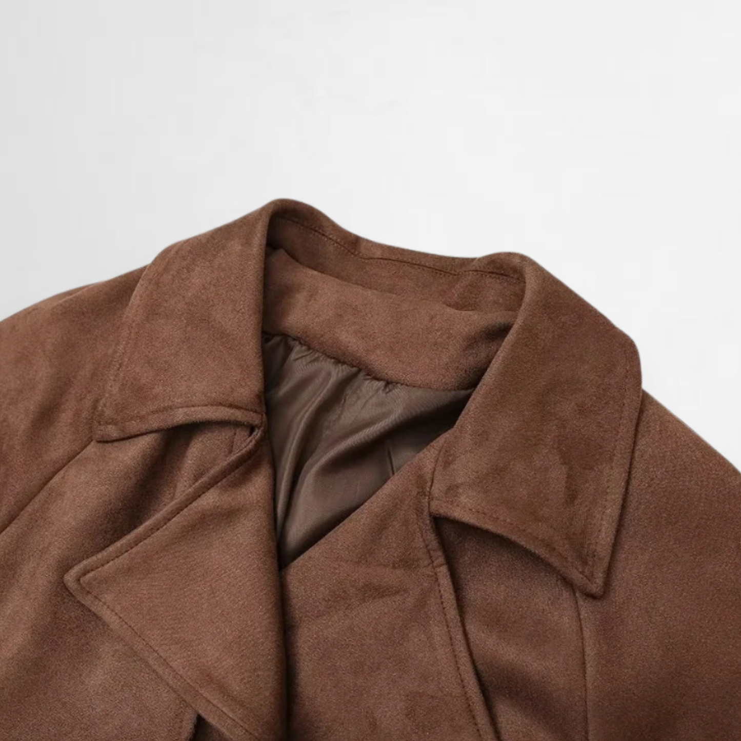 Emery Faux Suede Trench Coat