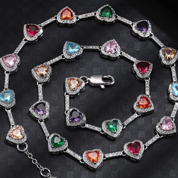 Heart Shaped Colorful Necklace
