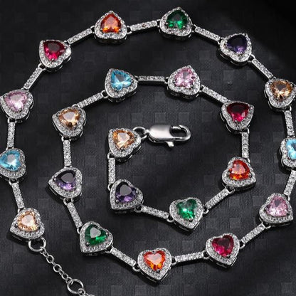 Heart Shaped Colorful Necklace