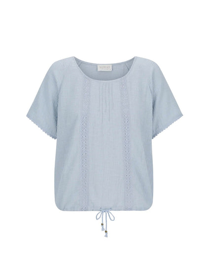 Daisy Cotton Blouse Slate Blue