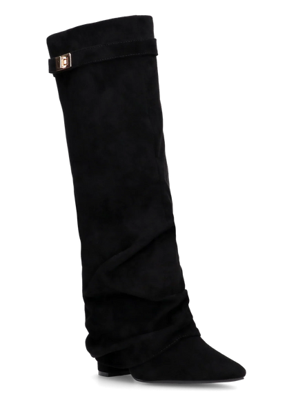 Lavista Slouchy Suede knee high boots - Black