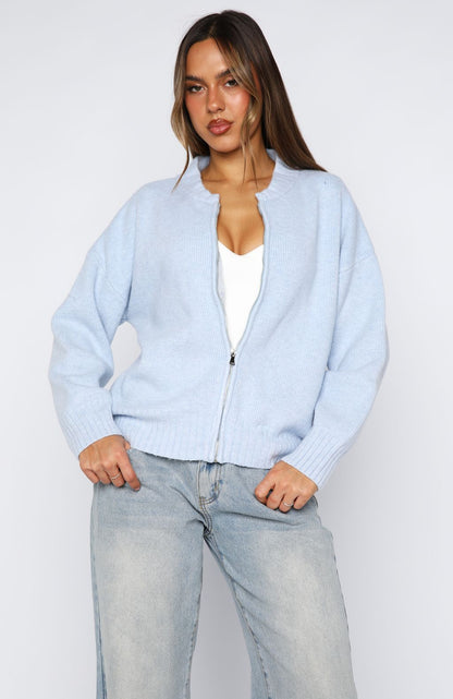 Augusta | Women's Drop Shoulder Zip Front Knit Cardigan