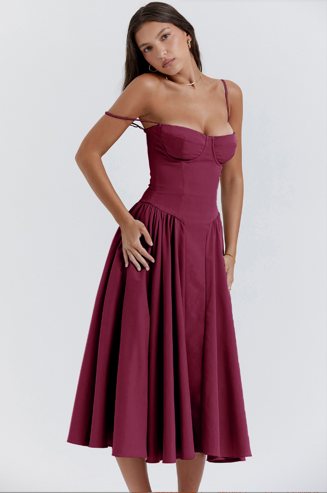 Calliope | Women's Sleeveless Structured Midi Summer Dress