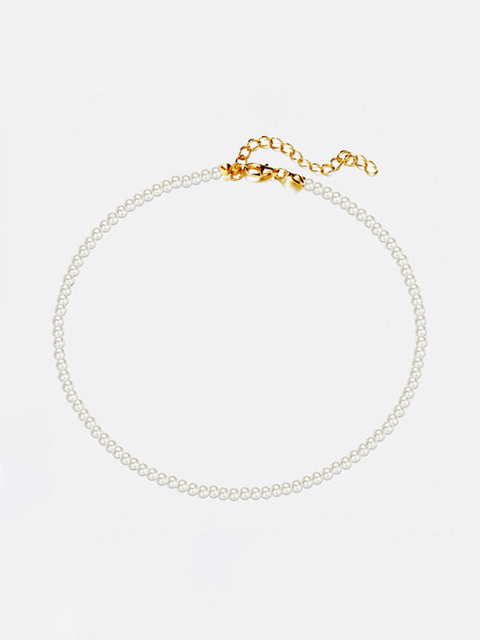 Emani | Women's Pearl Bead Single Strand Short Collar Necklace