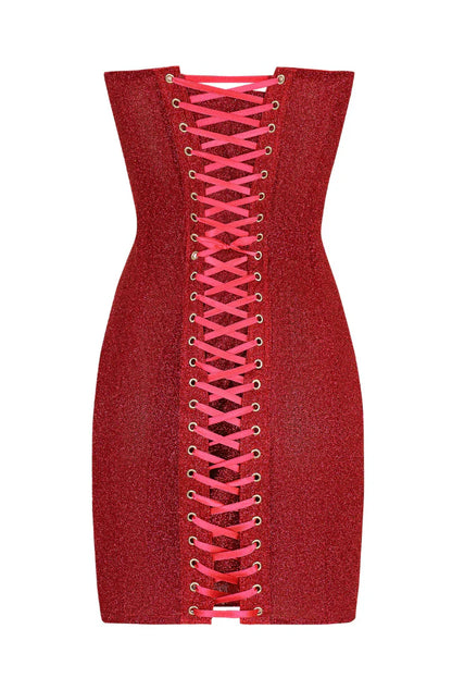 Ivy | Women’s Strapless Glitter Corset Mini Party Dress