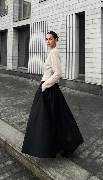 Kallie | Women's Front Slit Long Sleeve Ribbed Knit Sweater
