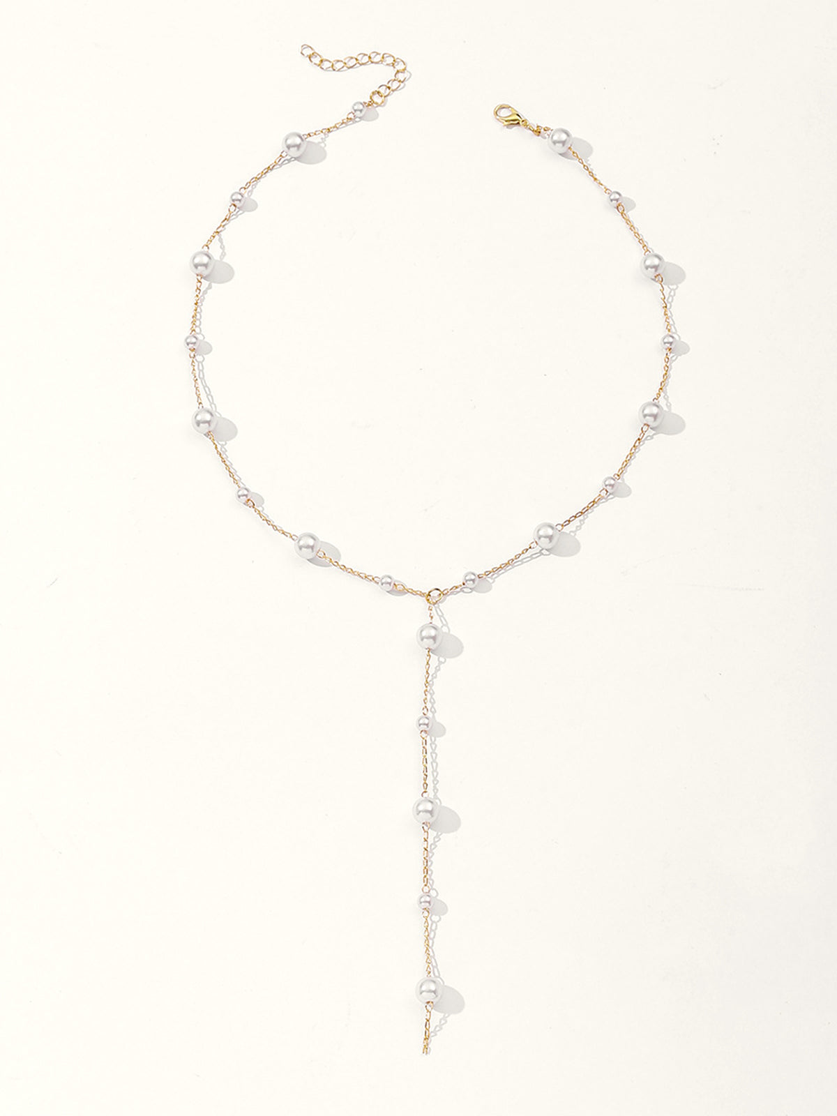 Kiana | Women's Beaded Chain Pearl Y Long Drop Pendant Necklace