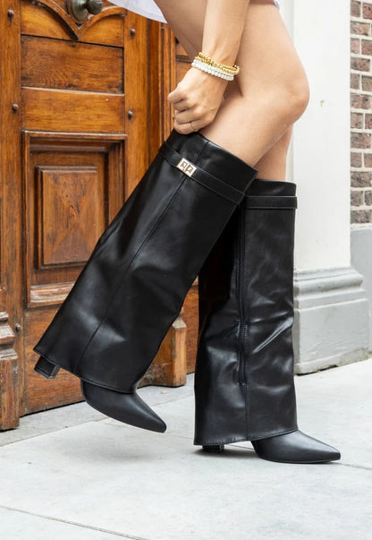 Lucille | Women's Pointed Toe Side Zip Low Block Heel Boots