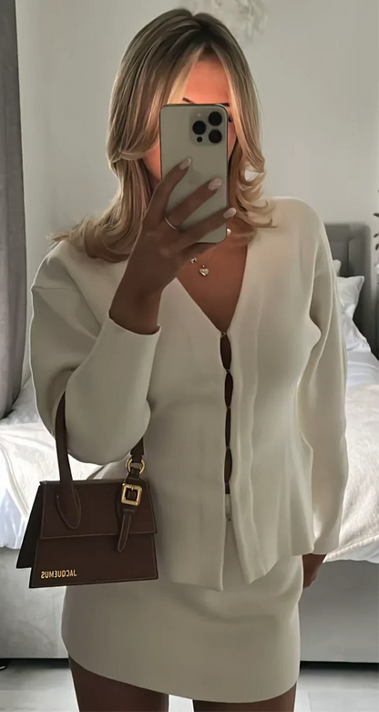 Melisa | Women's Ribbed Long Sleeve Two-piece Set