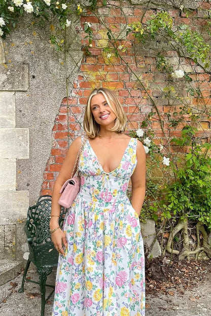 Michelle | Women's Floral Sleeveless Midi Spring Dress