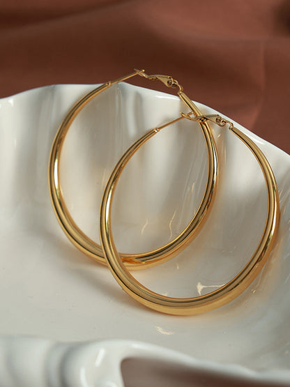 Temperance | Women's Polished Round Tube Large Hoop Earrings