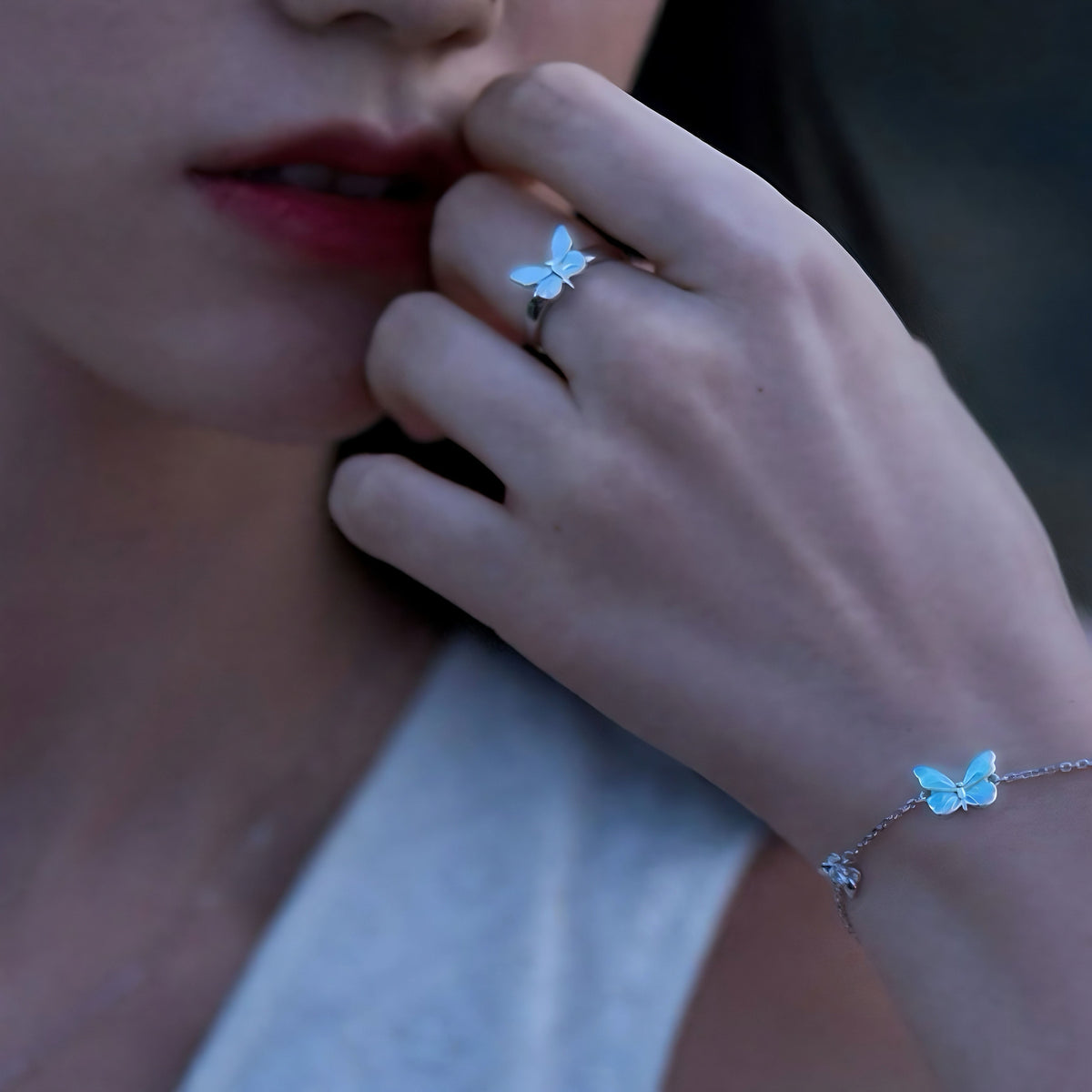 Luminous Dream Blue Butterfly Jewelry 4-in-1 Bundle
