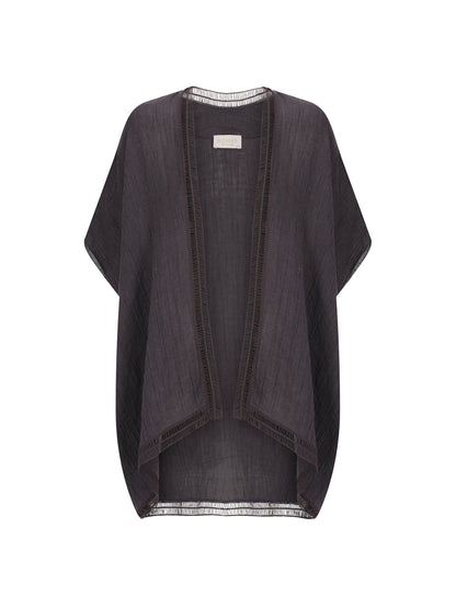 Rhea French Linen Kimono Charcoal