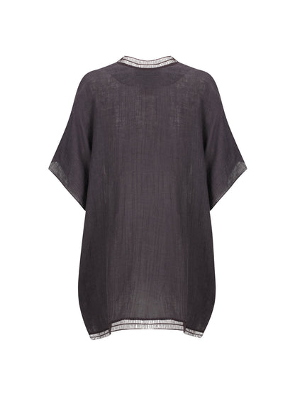 Rhea French Linen Kimono Charcoal