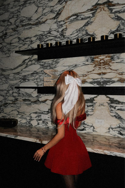 Hazel | Women’s Off-Shoulder Satin Strap Mini Cocktail Dress