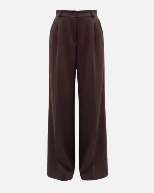 High Waist Espresso Drape Pants