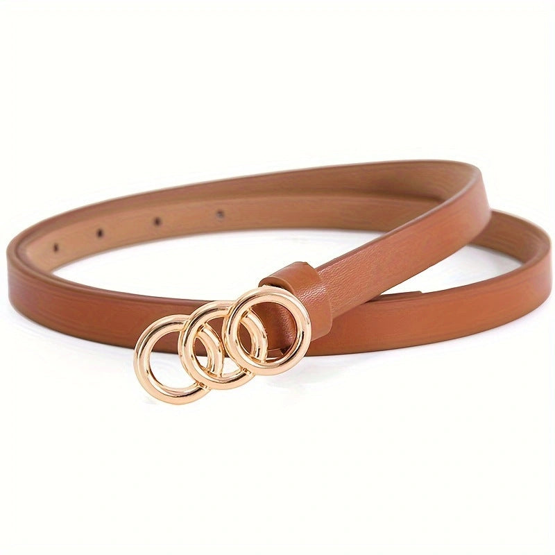 Women's Stylish Retro 3 Ring Thin Belt
