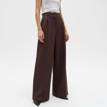 High Waist Espresso Drape Pants