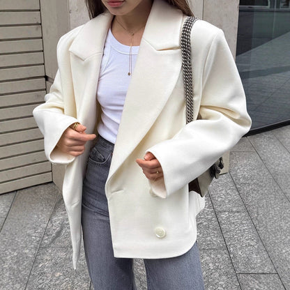 White Cinched Blazer