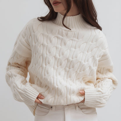 Boat Neck Cable Knit Sweater