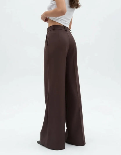 High Waist Espresso Drape Pants