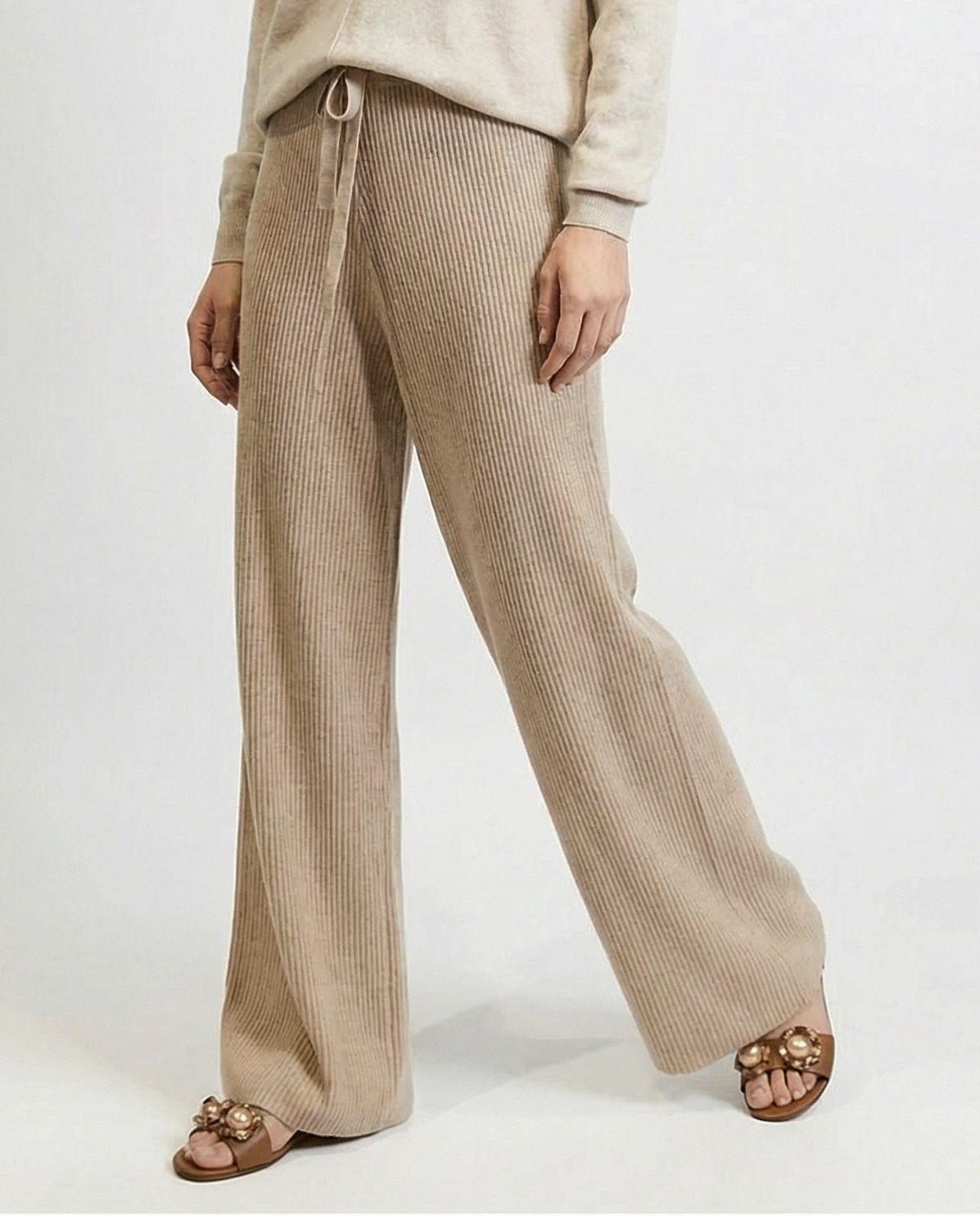 Wide Leg Knit Trousers