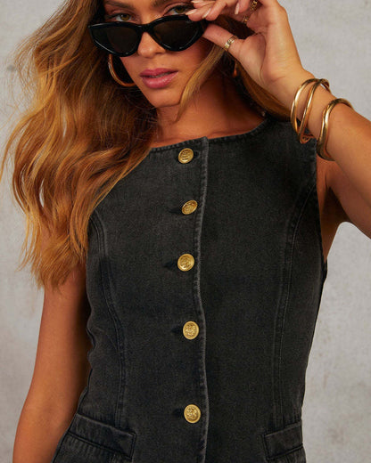 Anisse Black Denim Set