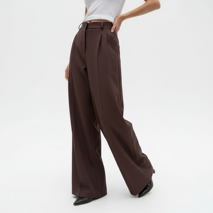 High Waist Espresso Drape Pants